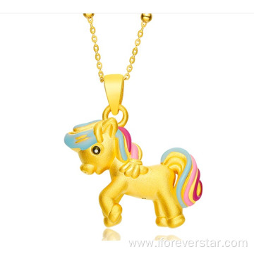 Princess Pony 24K Solid Gold Necklace